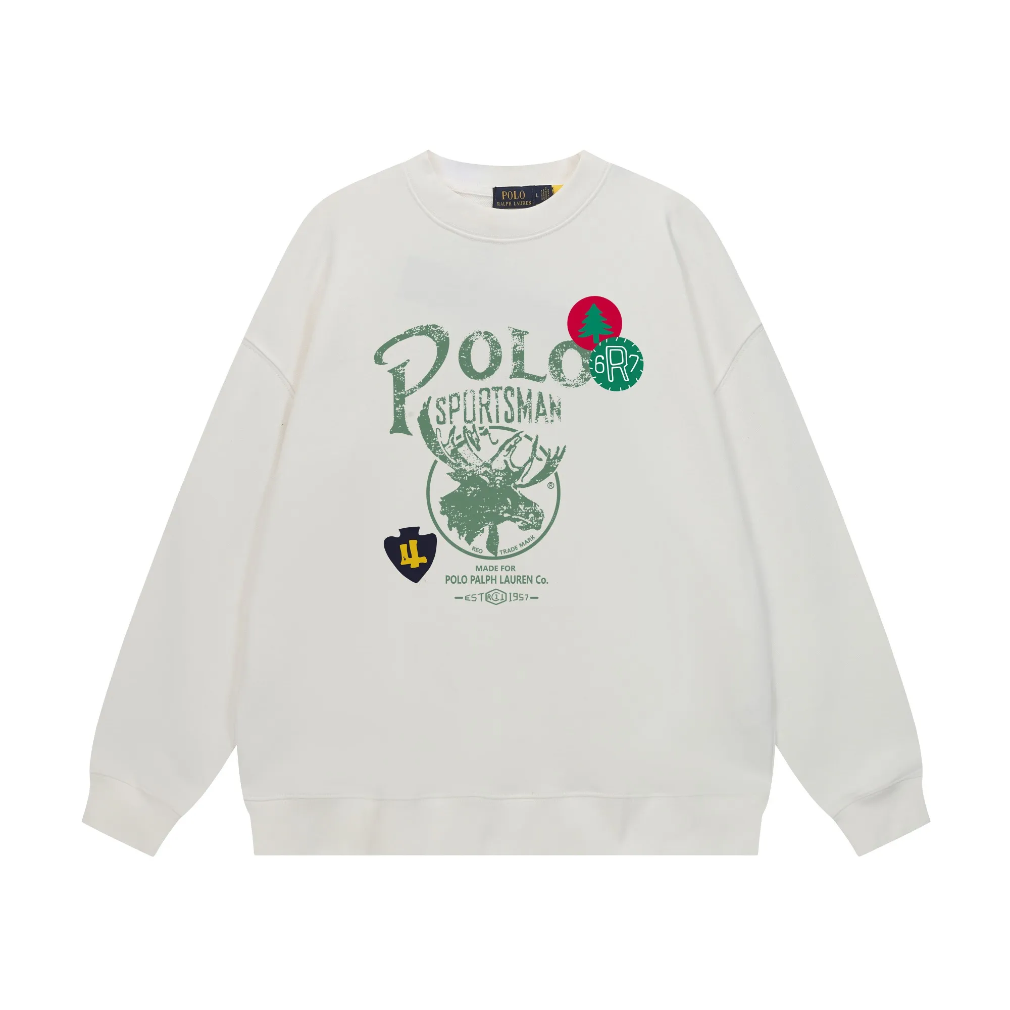 P200 Long-term stock] RalphLauren/Ralph Lauren 2025 autumn and winter new bear letter print 420g heavy large terry sweatshirt Ralph Lauren's age-reducing item, the coat fabric is made of 85% cotton ➕15% polyester, which not only retains the softness, comfort and breathability of cotton, but also adds the wear resistance and wrinkle resistance of polyester fiber, making the clothes more durable and easy to care for. Even in slightly cooler weather, you won't feel stuffy when wearing it. This kind of fabric has a natural crisp feel and is not easy to pill or deform. The bear on the chest is printed with English letters. It is full of color, full of three-dimensionality, and lifelike, adding a bit of liveliness and interest to the whole sweatshirt. There is no pressure to dress, regardless of age or gender. Complete accessories! Color: black, white, navy blue, light floral gray Size: M-L-XL-XXL